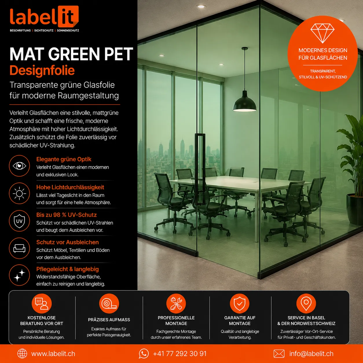 MAT GREEN PET Grüne Designfolie